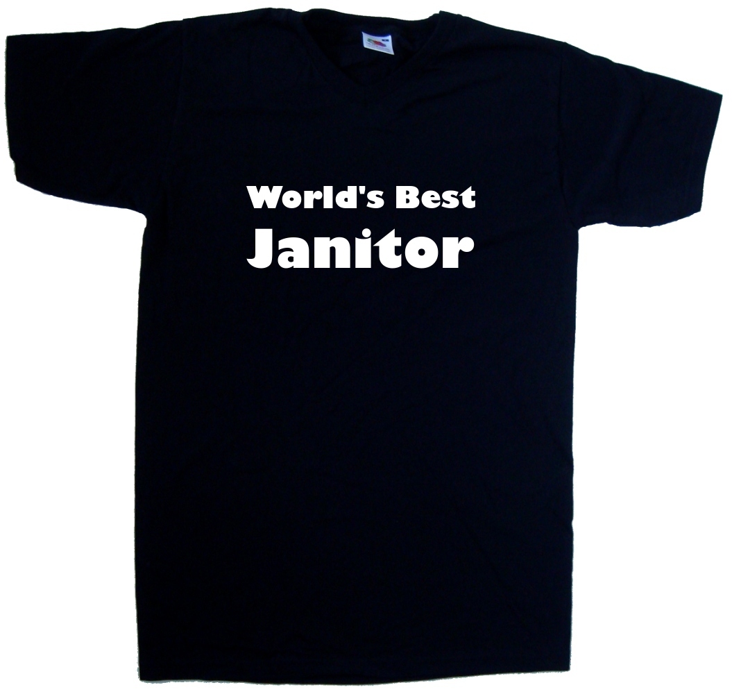 World's Best Janitor V-Neck T-Shirt | eBay