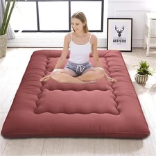 Futon Floor Mattress Japanese Foldable Portable Sleeping Pad Mat Twin Full Queen