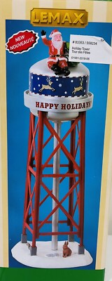 Lemax ''Happy Holidays'' Holiday Tower Christmas #83353 Santa On Water Tower