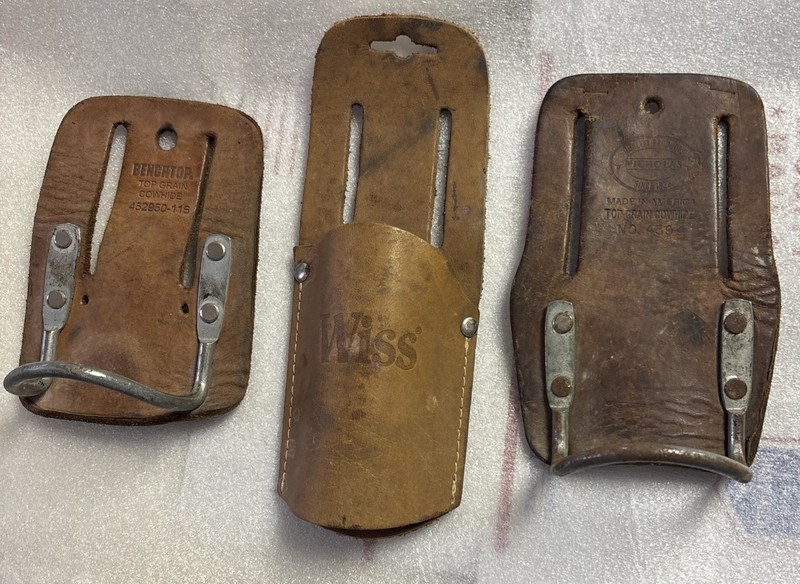 3 Vintage Leather Belt Tool Holders