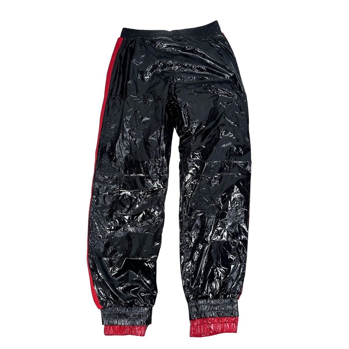 AX15 2本セット Moncler Palm Angels Pantalone Sportivo Black Shiny Pants Red