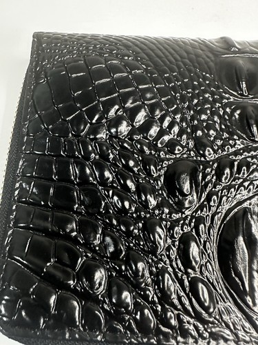 NWT BRAHMIN Skyler clutch/wallet/wristlet Black melbourne leather Wrist Strap K - Picture 15 of 19