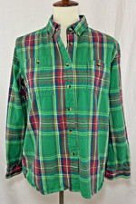 Vtg Penfield Shirt Sz Small Plaid Button Up Long Sleeve Flannel Green Red XMAS