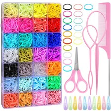 auroray 28 Colors Rubber Bands for Hair, 1500 Pcs Elastic Hair Multi-colored