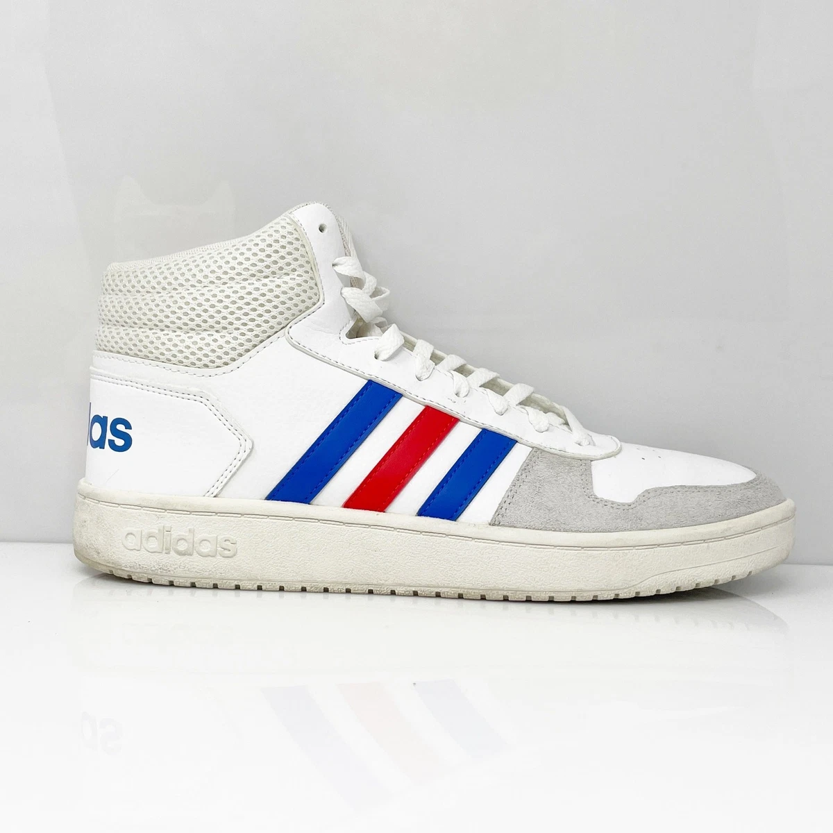adidas Hoops 2.0 Mid White Blue Red for Sale | Authenticity  display picture 3