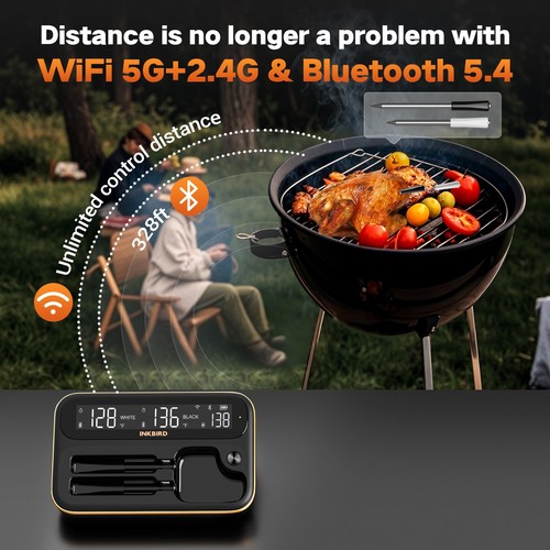 INKBIRD Wireless BBQ Meat Thermometer WiFi 5G/2.4G Grilling Gloves Oven Mitts - Picture 5 of 24