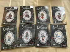 DESIGNS FOR THE NEEDLE Lot Of 8 CROSS STITCH LACE Christmas Ornament Kits NIP