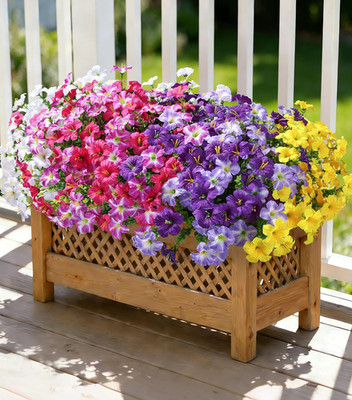 Artificial Flowers for Outdoors Decoration, 20 Bundles Faux Morning Glory with E
