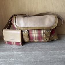 LONGABERGER Red Plaid Shoulder Bag With Matching Wallet Purse Woven Heritage