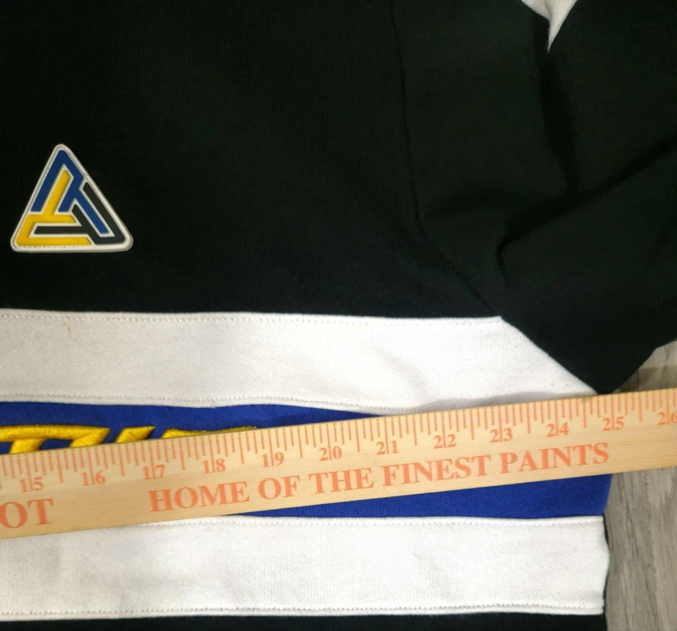 Sudadera con Capucha Pirámide Negra Media Cremallera Bloques de Color Azul Blanco Amarillo XXL #6 Foto 3 de 4