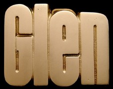 MH14177 NOS VINTAGE 1978 CUT-OUT NAME  GLEN  SOLID BRASS BUCKLE