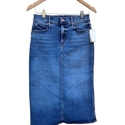 NWT Mother The Swooner Straight Denim Skirt Midi Pencil Going Full Circle sz 27