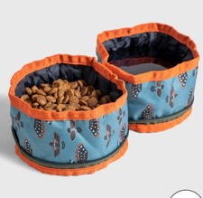 United By Blue Collapsible Dog Pet Double Travel Food Bowl Water Dish Hiking