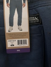 Eddie Bauer Faux Shearling Lined Blue Elastic Waist Men's Jogger Pants XXL RT 90