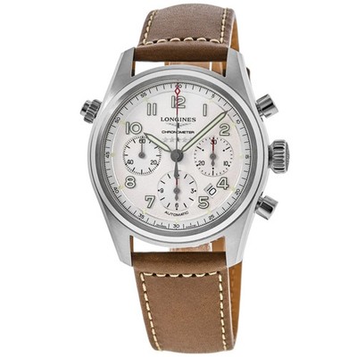New Longines Spirit Chronograph 42mm Silver Dial Men's Watch L3.820.4.73.2