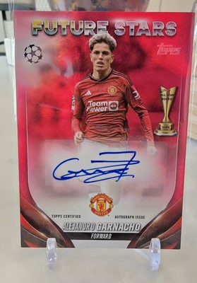 2023-24 Topps UEFA Future Stars Red 5/5 Alejandro Garnacho Auto