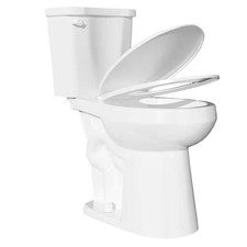 19 In.Tall 2-Piece Toilet 1.28 GPF Single Flush round Toilet in White Map Flush