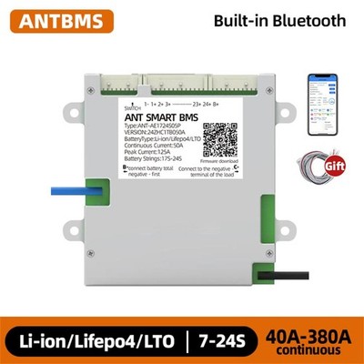 ANT BMS 17-24S 50A-380A Li-ion LiFePo4 LTO Battery Smart BMS Build in Bluetooth