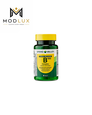 Spring Valley B-100 Complex Timed-Release Tablets, Metabolism Support, 60 Ct
