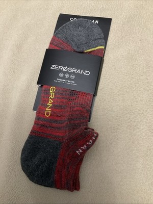 Cole Haan Socks CoolMax Zero grand Red Men s Cushion Sole Smooth Toe Seam Nwt