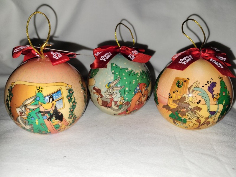 Set of 3 Vintage Looney Tunes Christmas Ornaments - 1995