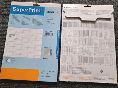 25 Blatt Herma SuperPrint Computer Etiketten 25,4x10 mm Nr. 4333 weiß LaserPrint