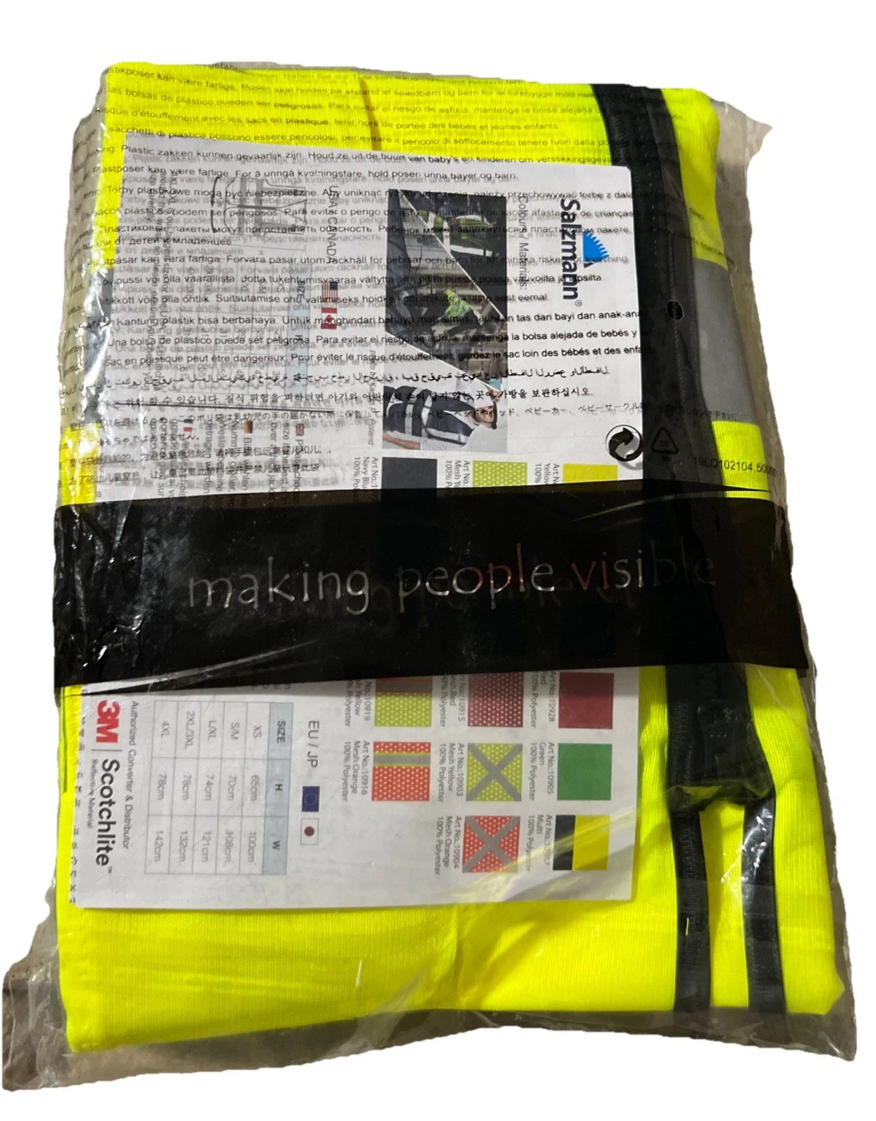 Salzmann Safety Vest NEW Multi-Pocket 3M High Visibility Reflective USA: XL Yell image 2