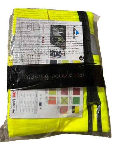 Salzmann Safety Vest NEW Multi-Pocket 3M High Visibility Reflective USA: XL Yell image 2