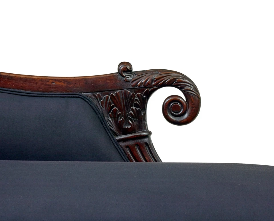 19TH CENTURY WILLIAM IV CARVED MAHOGANY CHAISE LONGUE - Image 4 of 4