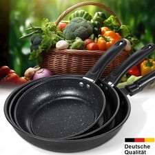 3-tlg Bratpfannen Induktion 20/24/28cm Pfanne Pfannenset Antihaft alle Herdarten