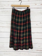 Talbots Vintage Plaid Pleated Wool Maxi Skirt