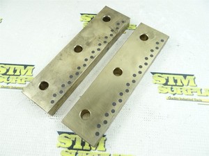 PAIR OF SELF-LUBRICATING BRONZE & GRAPHITE SLIDE PLATES 8" X 2" X 3/4"