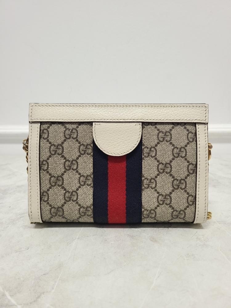 Gucci White Ophidia GG Mini Chain Shoulder Bag 124378982 | eBay