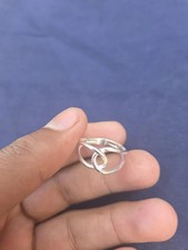 Sterling Silver Double Circle Knot Ring  Minimalist Infinity Knot Ring fancy