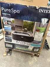 Intex 28449EP PureSpa Plus Greystone Inflatable Hot Tub Spa, 83 x 28" (Open Box)