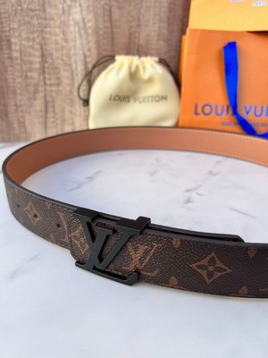 LOUIS VUITTON BELT 100% AUTHENTIC LEATHER M-L SIZE WOMEN'S MEN'S BROWN CLASSIC