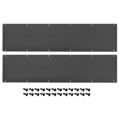 2pcs 8 x 34 Inches Aluminum Door Kick Plate for Exterior Front Door Black