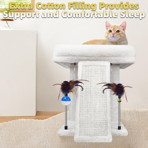 Small Indoor Cat Tree 48x39x44 cm - Durable Climbing Centre with Toy Balls - Picture 6 of 10