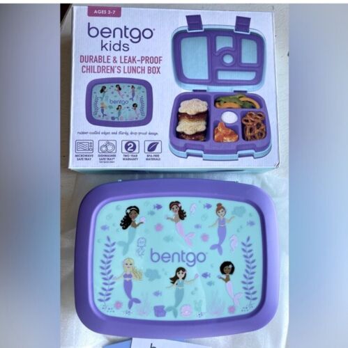 Bentgo Kids' Prints Leak-proof, 5 Compartment Bento-Style Lunch Box - Mermaid - Afbeelding 1 van 6
