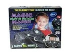 Magic Glow Blanket Throw Gray 50"x60" GLOW IN THE DARK Stars Planets Moon