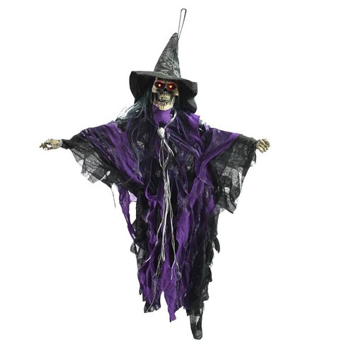 Halloween Hanging Witch NEW Scary Screaming Skeleton Witch Halloween Decoration - Picture 1 of 7