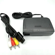 Original OEM Nintendo 64 N64 AC Power Supply Brick NUS-002 AC Adapter + AV Cable