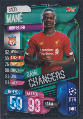 Topps Champions League 19 20 2019 2020 GCI11  Sadio mane Game Changer