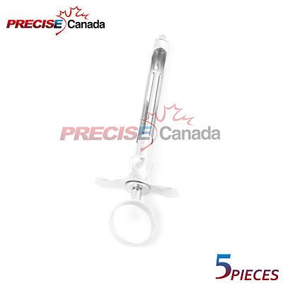 PRECISE CANADA: SET OF 5 ASPIRATING SYRINGE 2.2 CC SURGICAL DENTAL INSTRUMENTS