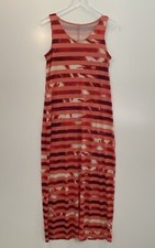 Apt 9 Womens Tropical Palm Print Stripe Maxi Dress Size Medium