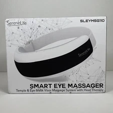 SereneLife Smart Eye Massager - Temple & Eye Mask Visor Massage System w/Heat 