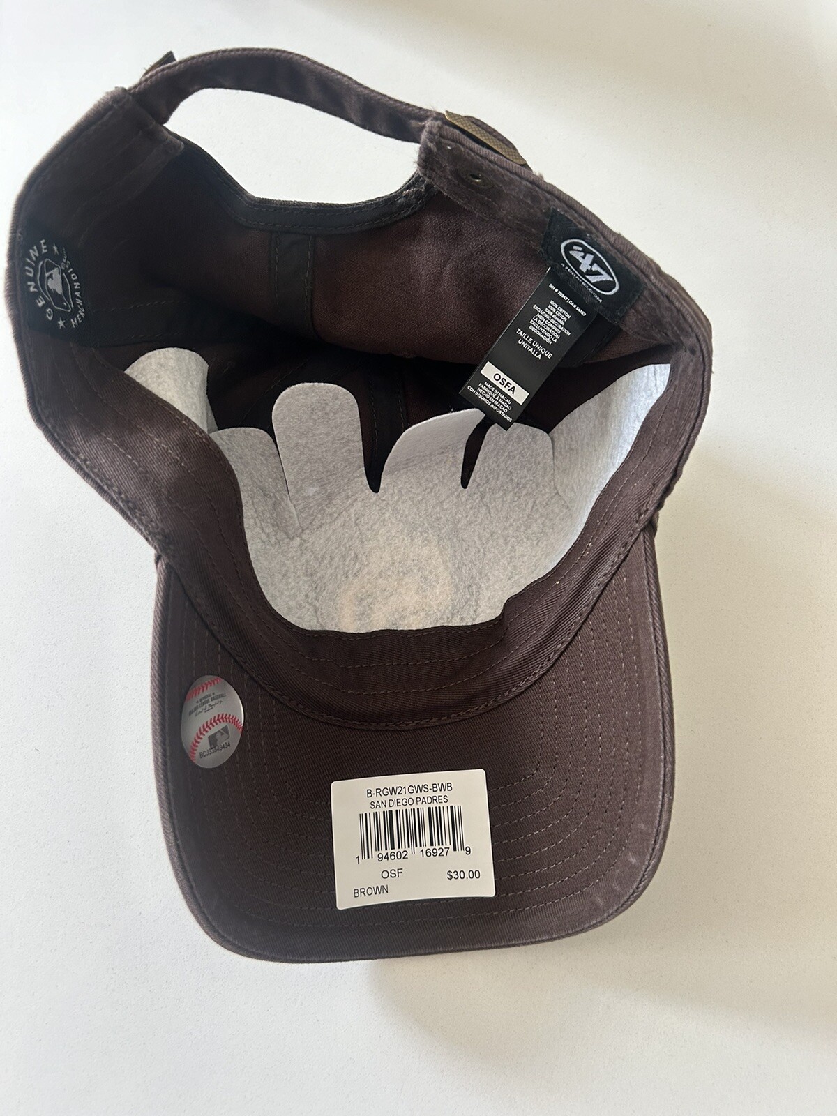 '47 San Diego Padres Clean Up Brown/Gold Logo Adjustable Strap Hat Dad