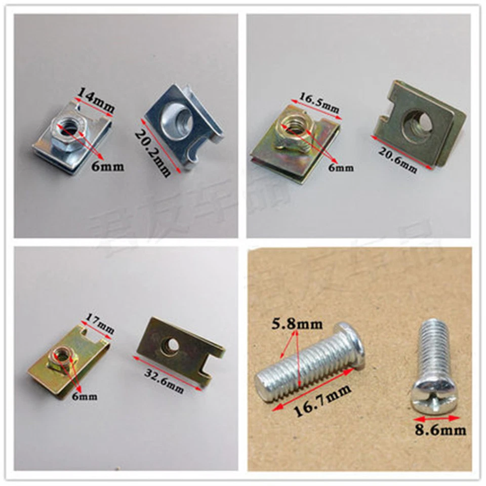 100x Surtidos de clip de sujetador de parachoques para guardabarros de tornillo fijo interior de automóvil Foto 3 de 4