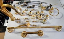 Phylrich Louis XIV Cut Crystal Tub, Faucet, and Shower - Polished Gold Finish