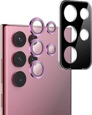  5 pack amFilm Galaxy S22 Ultra Camera Lens Glass Protector 6.8", 2022-Pink 